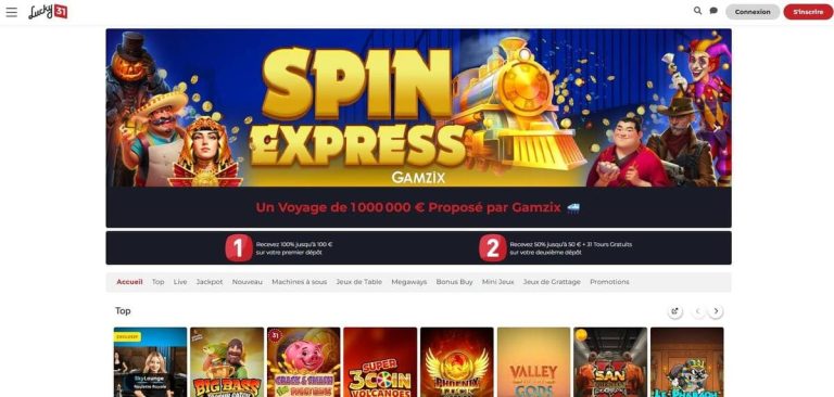 Lucky 31 Casino accueil
